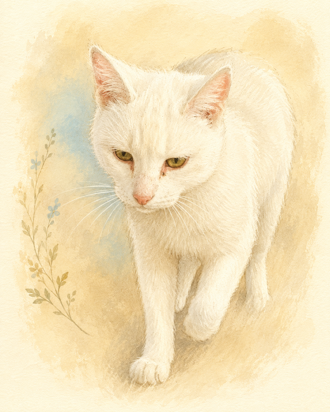 Ilustración de María caminando