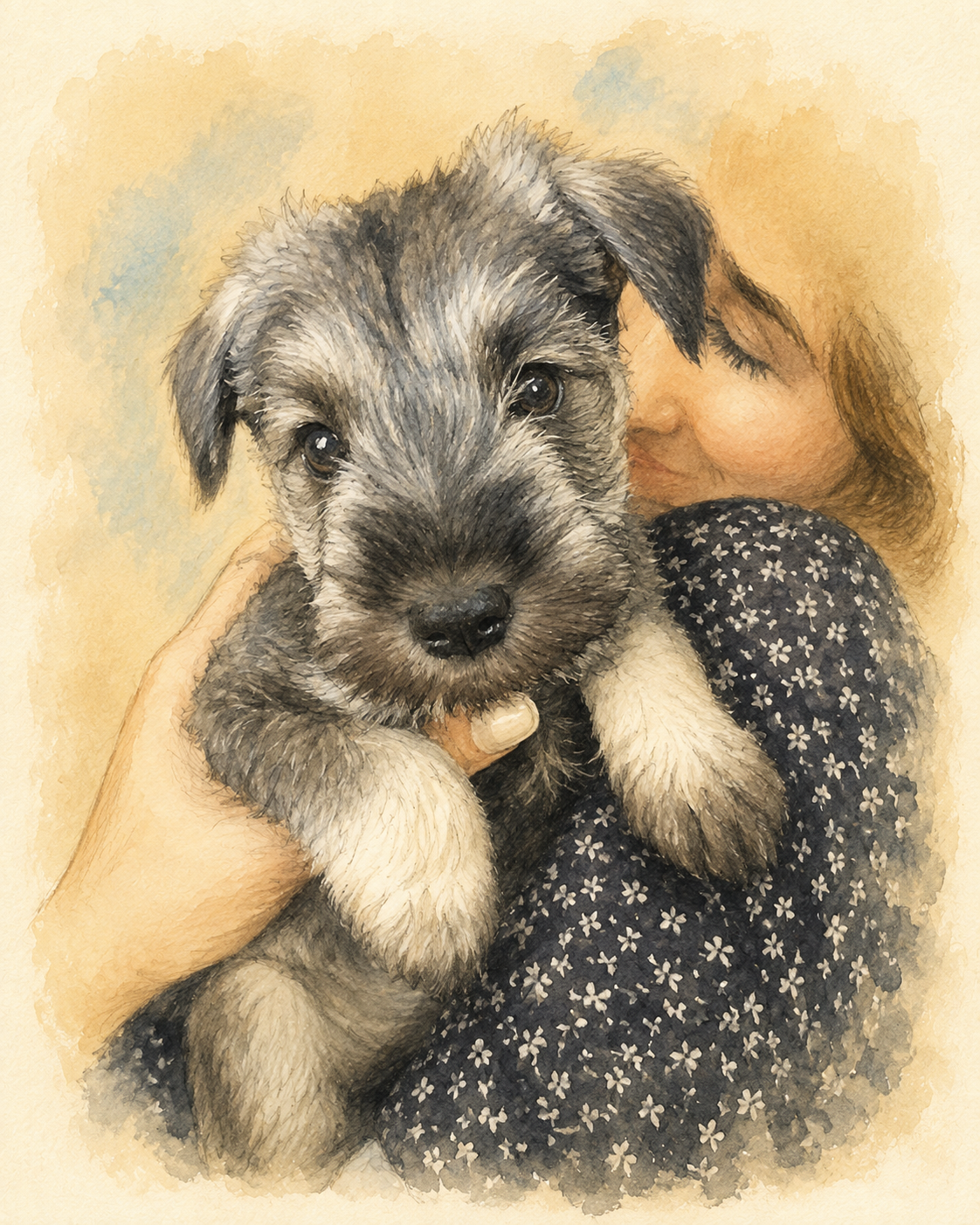 Ilustración de Simón cuando era cachorro