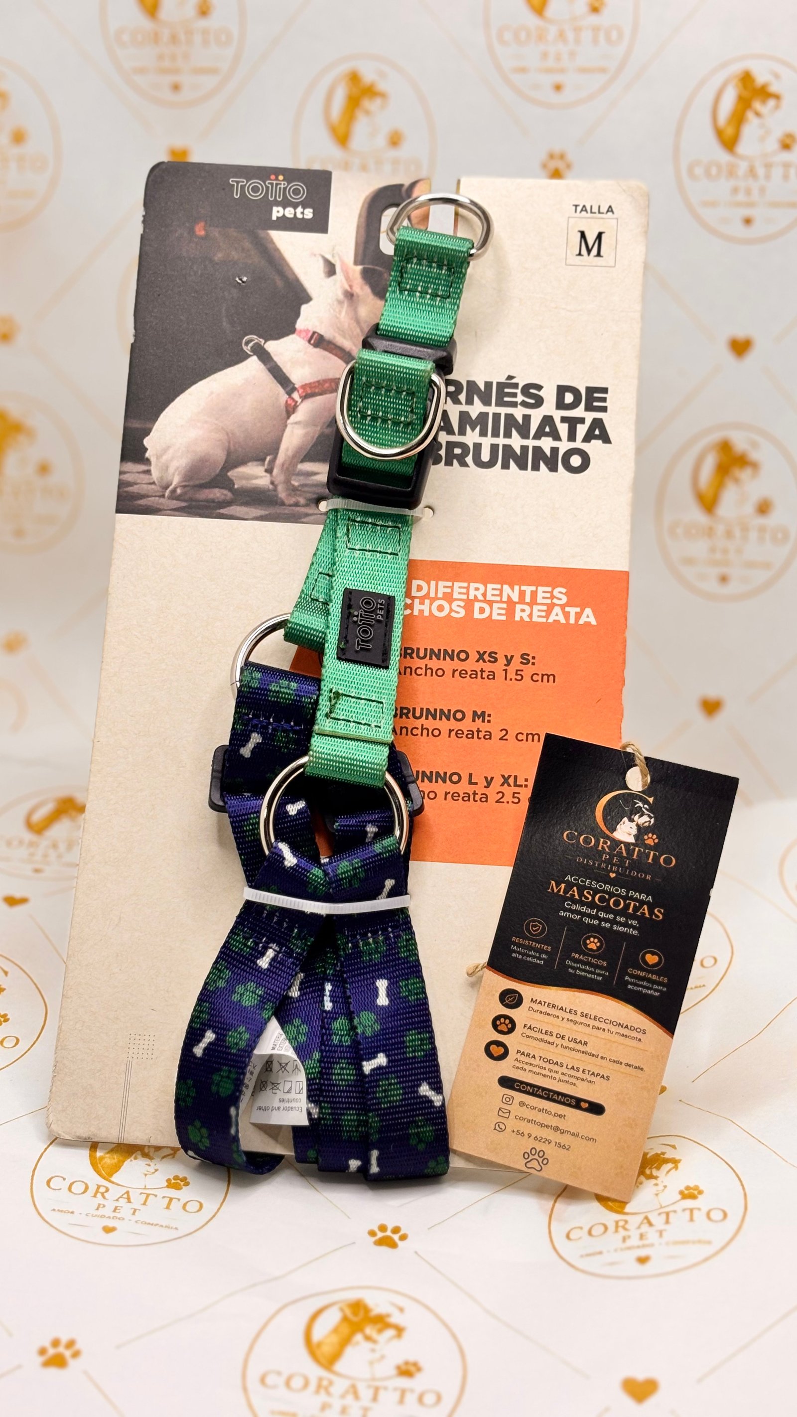 ARNÉS DE CAMINATA MARCA BRUNO VERDE/NEGRO TALLA S