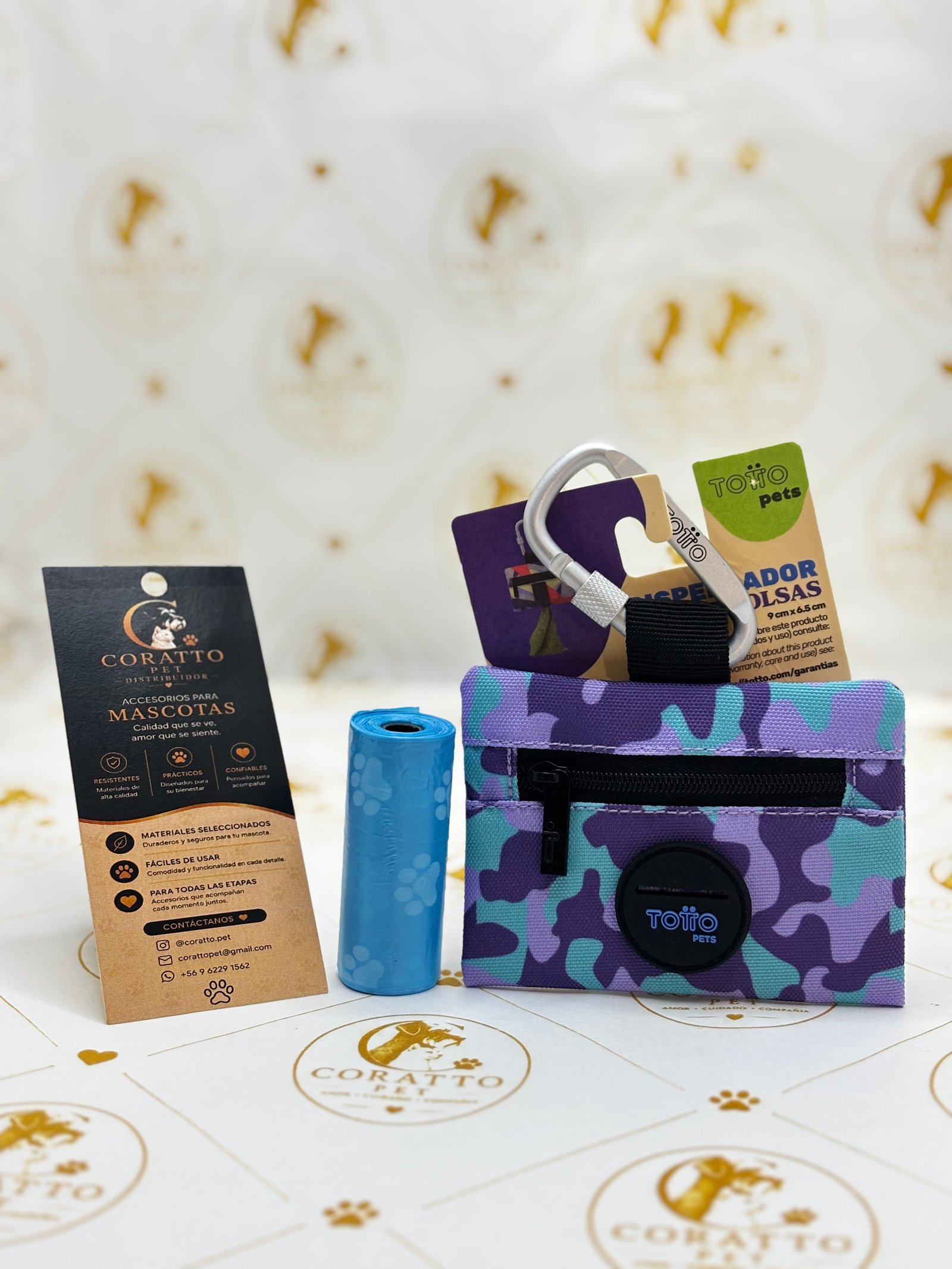 DISPENSADOR DE BOLSAS DE BASURA COLOR MORADO MARCA TOTTO