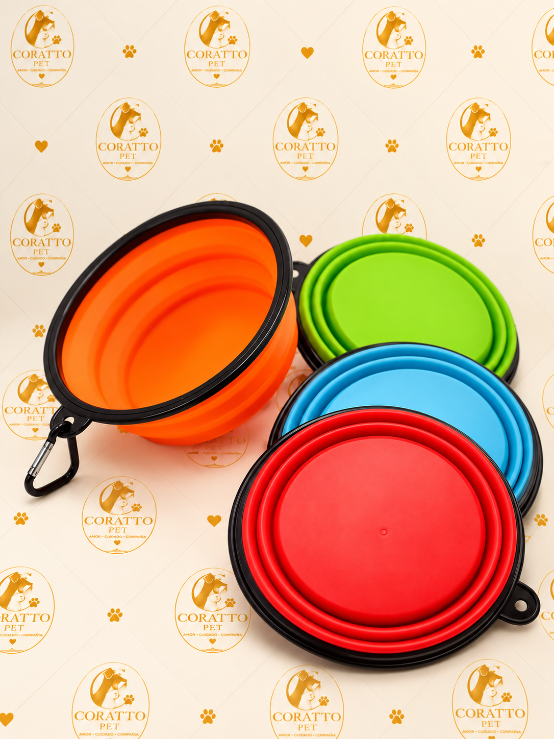 COMEDERO PLEGABLE PARA MASCOTAS MIX DE COLORES PASTEL