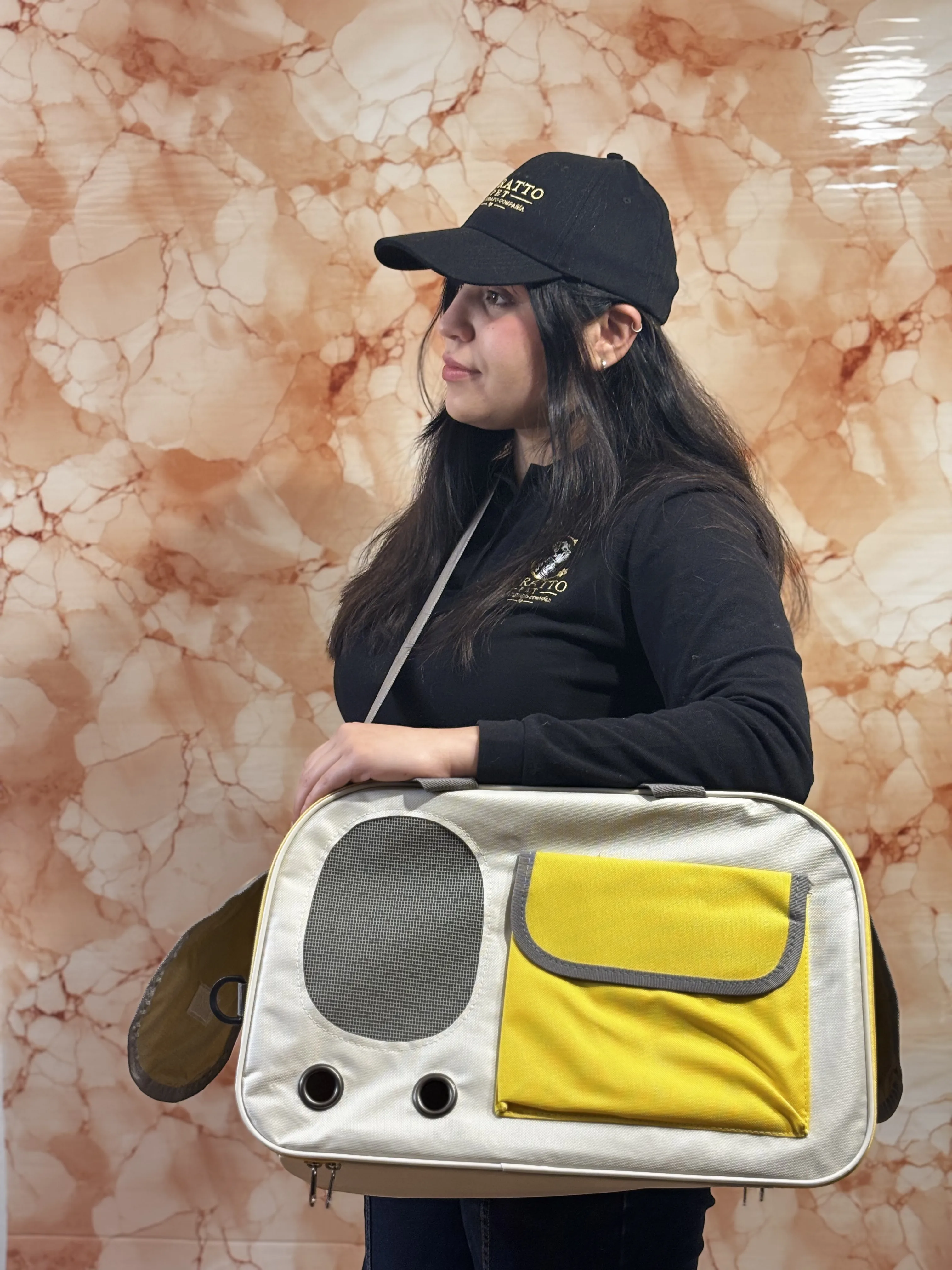 TRANSPORTIN PORTATIL PARA GATOS COLOR AMARILLO