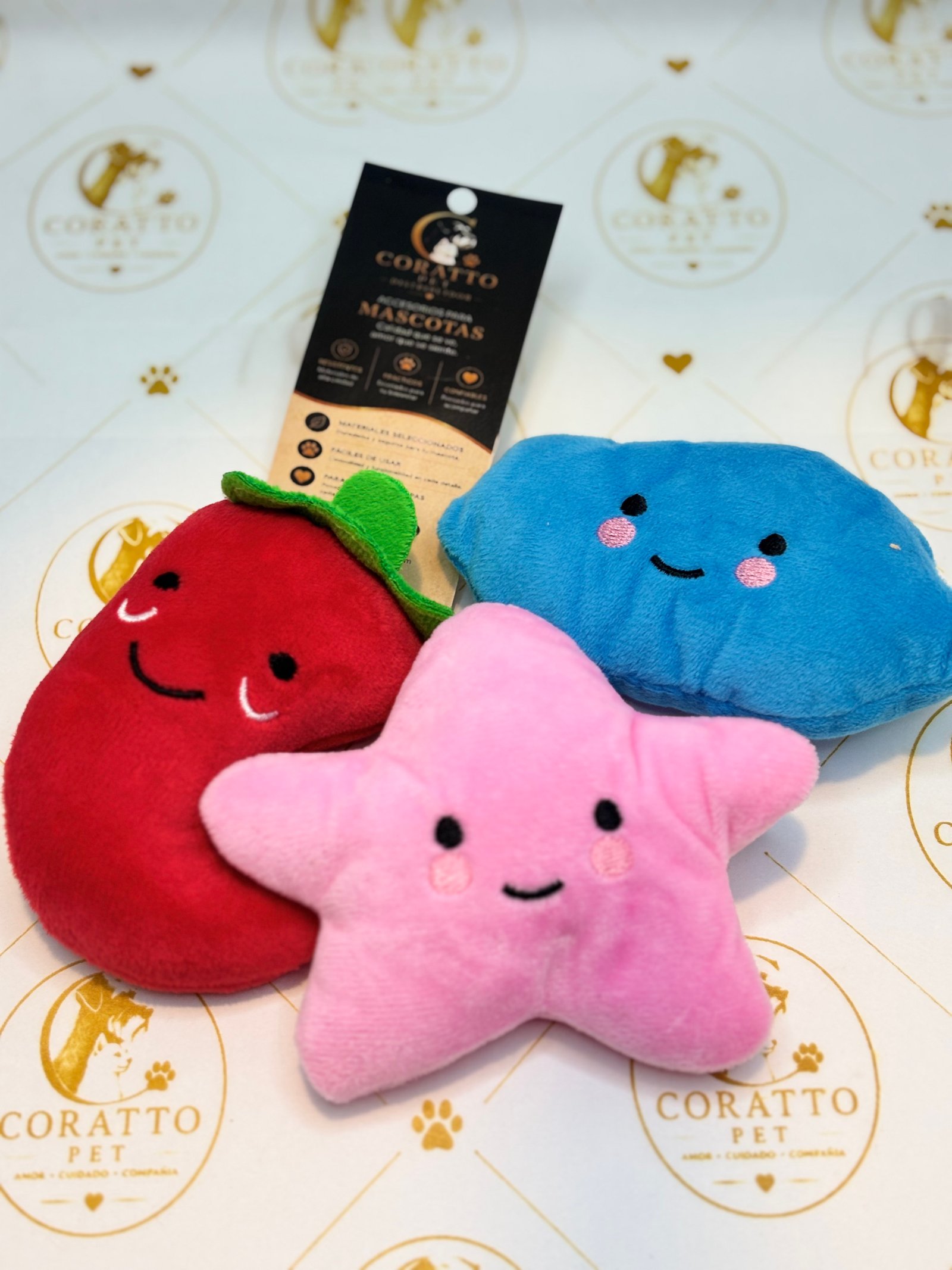 PACK 3 PELUCHES CHILLONES TOY MINI PARA MASCOTA