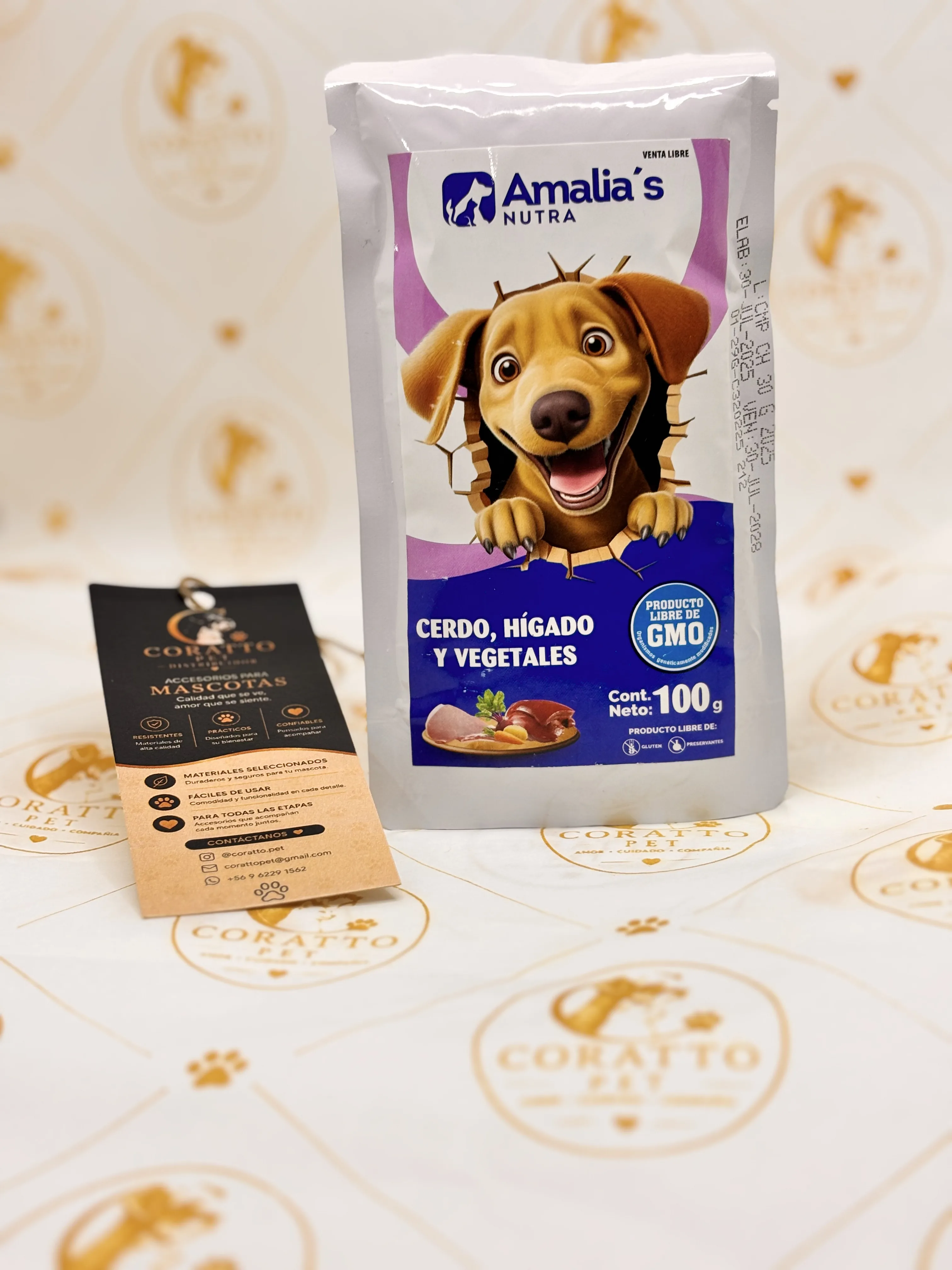 POUCH AMALIA'S NUTRA PERRO POUCH SABOR CERDO 100 GRS