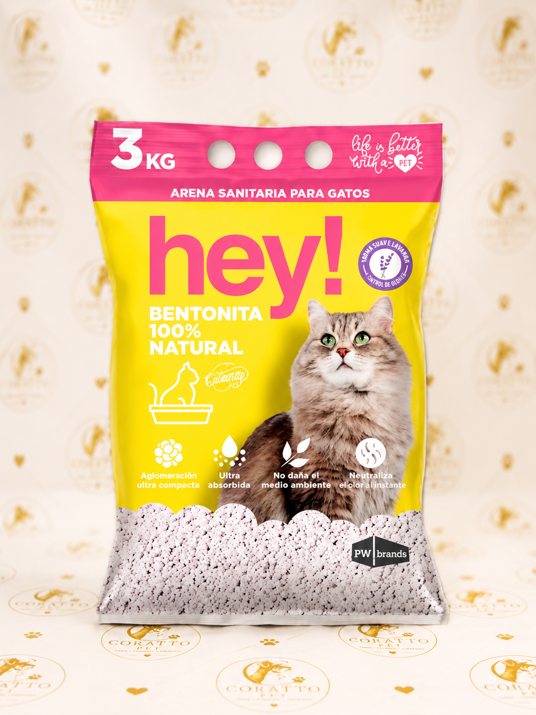 HEY! ARENA GATO AROMA LAVANDA FORMATO 3KG