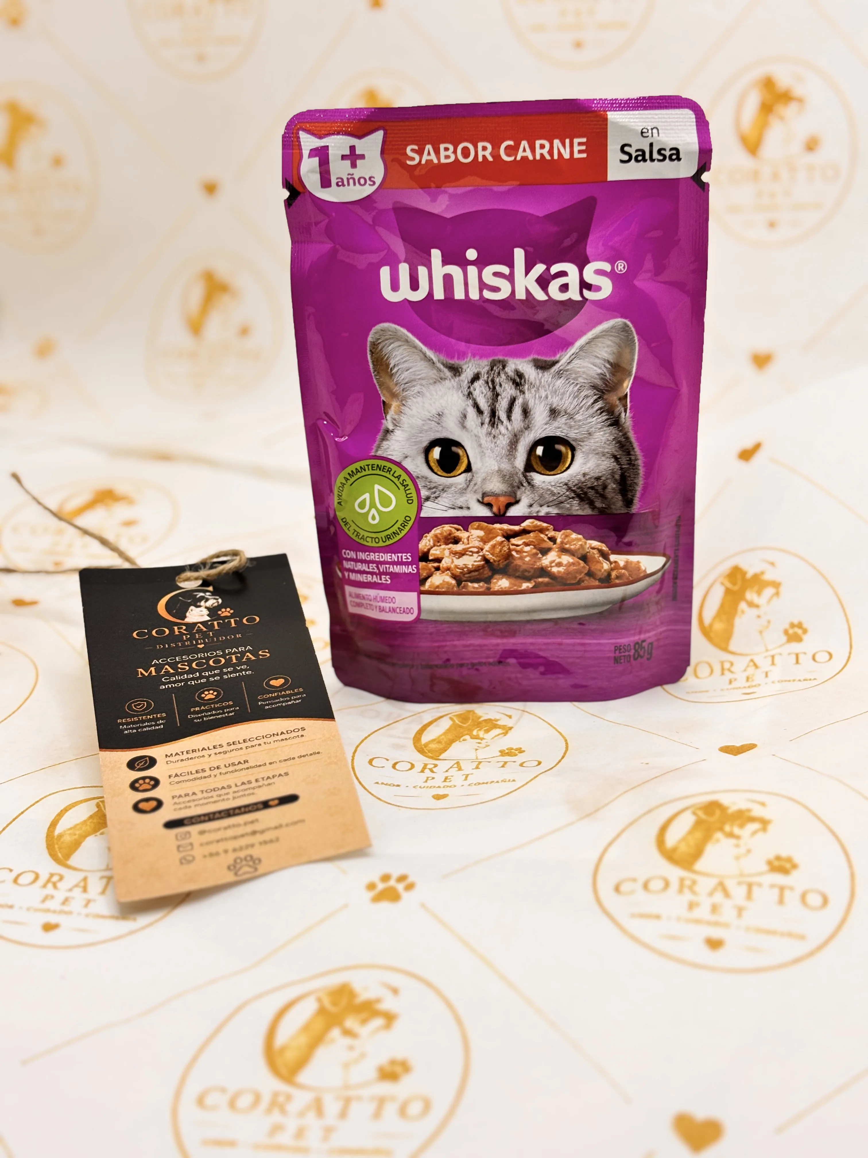 POUCH WHISKAS SABOR CARNE EN SALSA 85 GRS