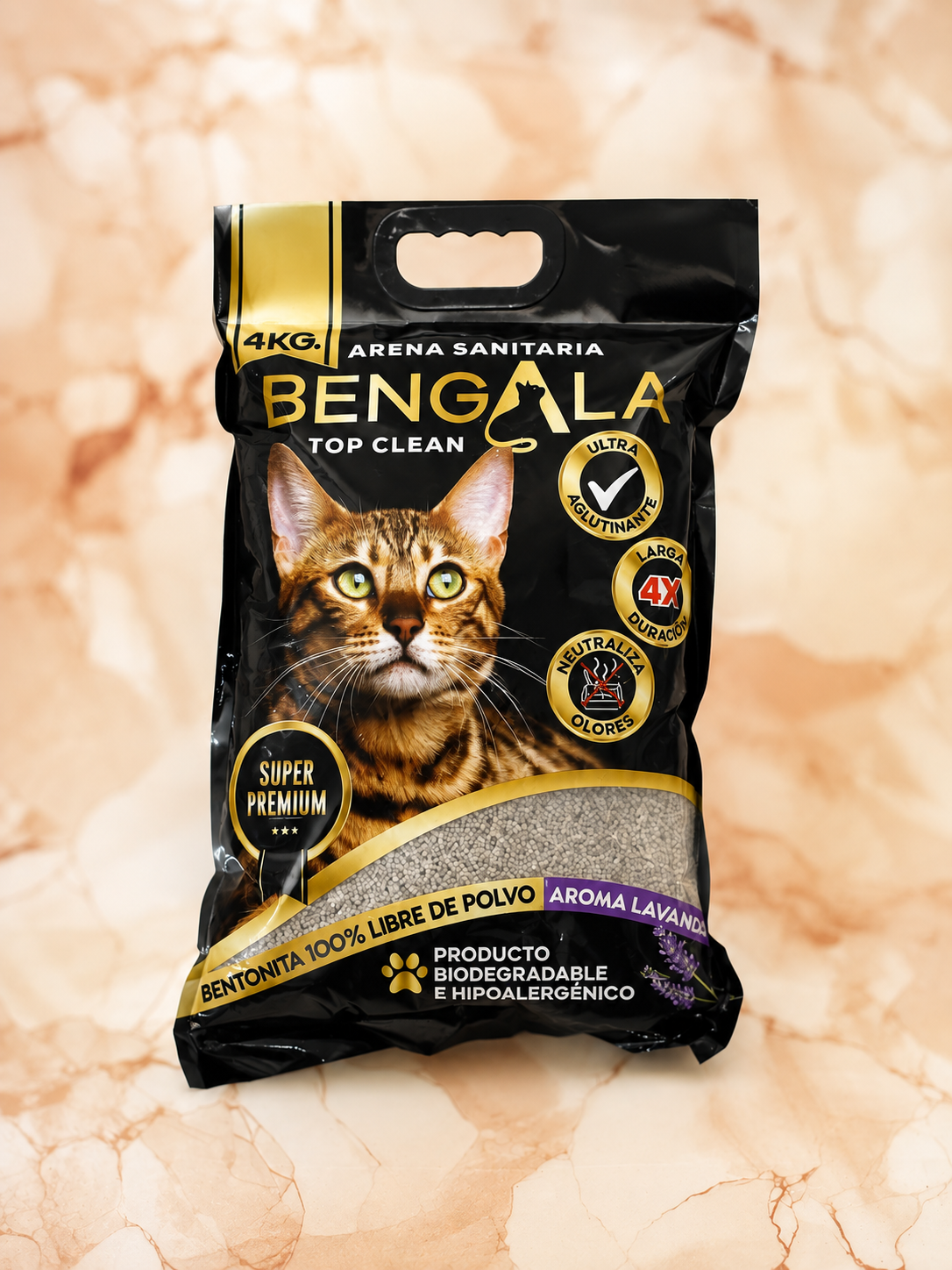 ARENA SANITARIA PARA GATO MARCA BENGALA, 4 KG