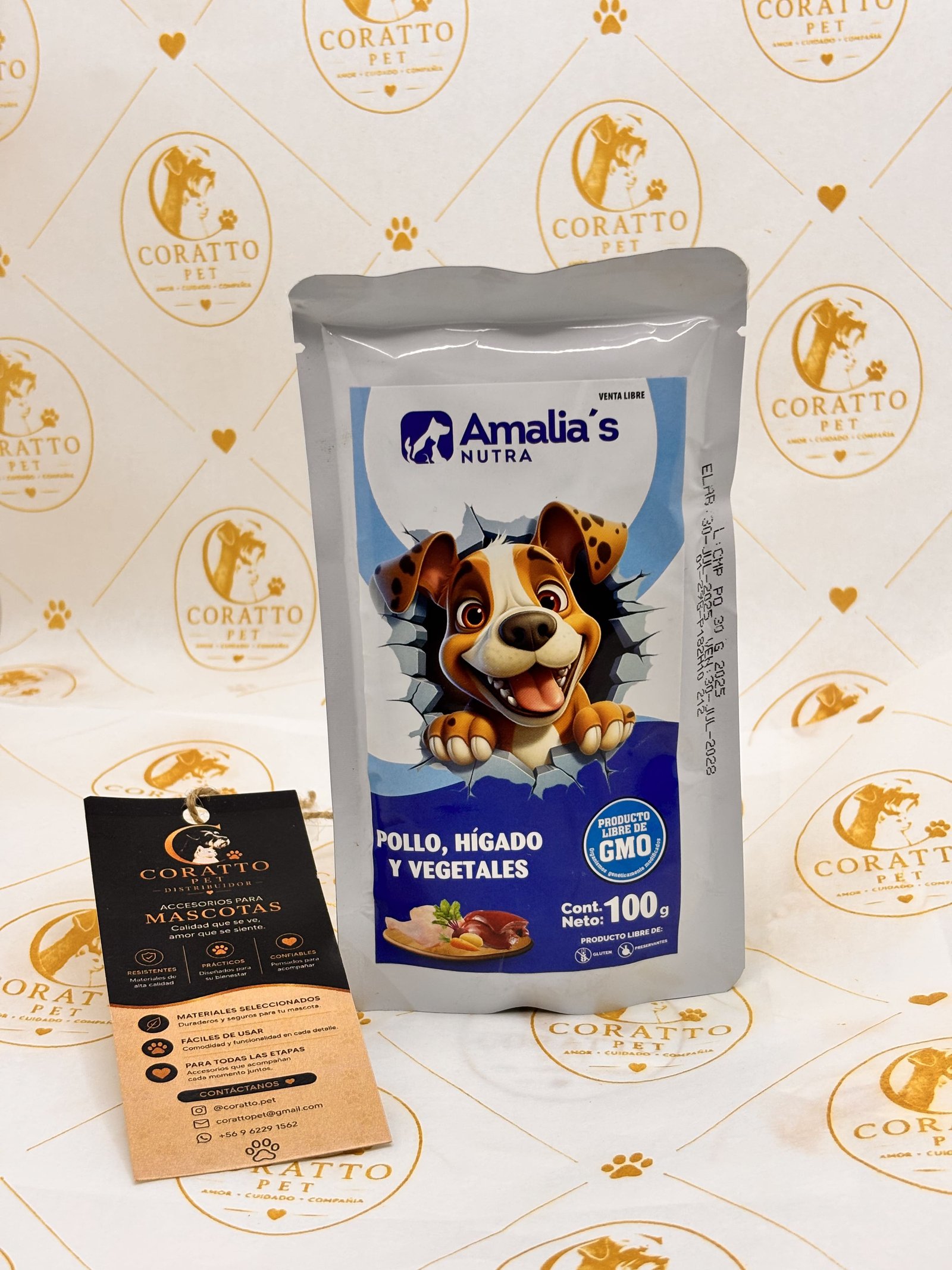 POUCH AMALIA'S NUTRA PERRO POUCH SABOR POLLO 100 GRS