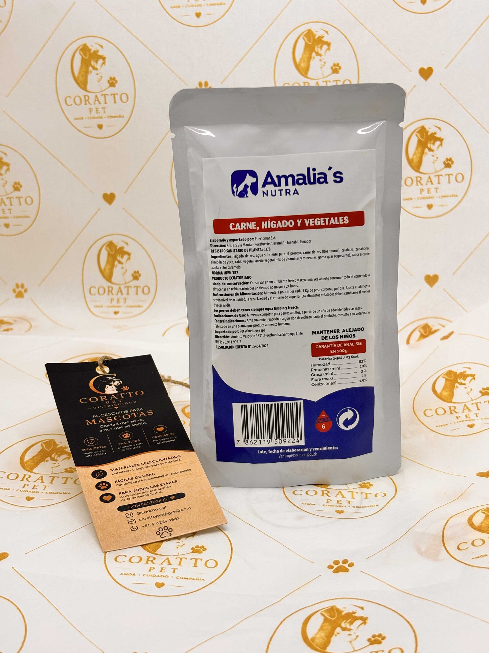 POUCH AMALIA'S NUTRA PERRO POUCH SABOR CARNE 100 GRS