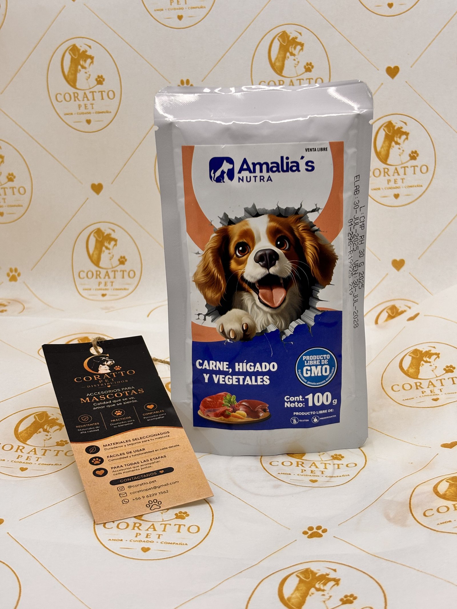 POUCH AMALIA'S NUTRA PERRO POUCH SABOR CARNE 100 GRS