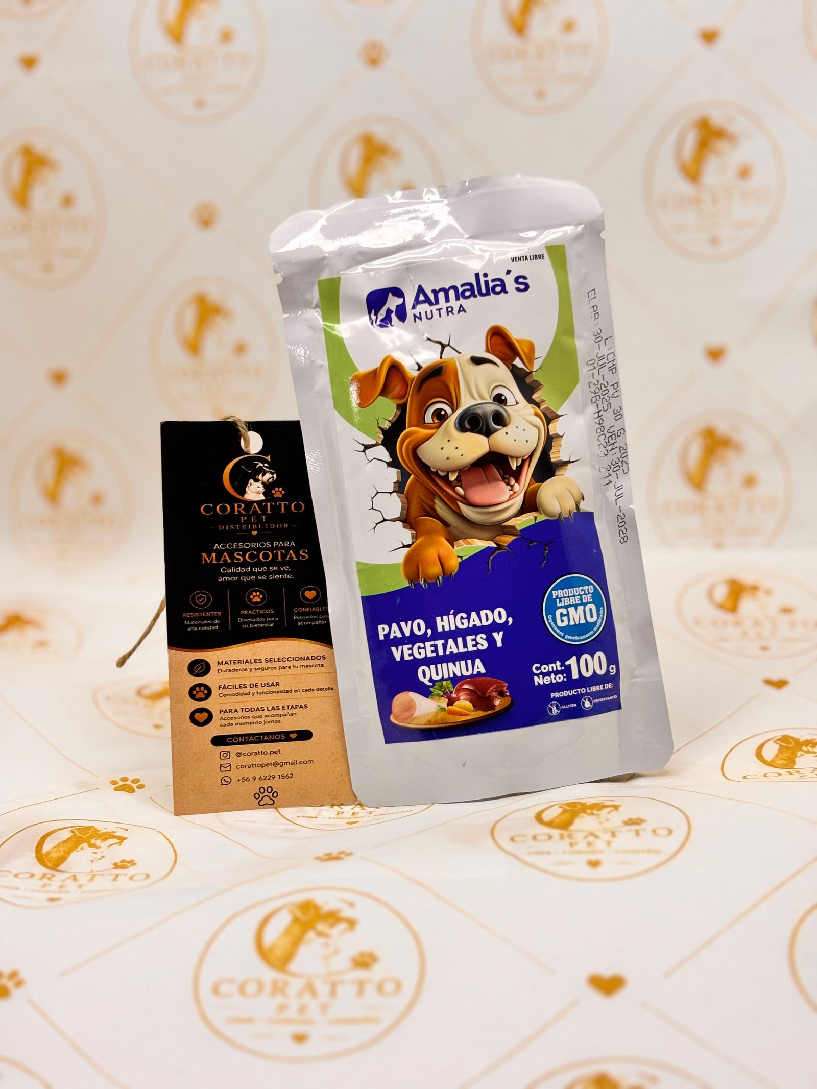 POUCH AMALIA'S NUTRA PERRO POUCH SABOR PAVO 100 GRS