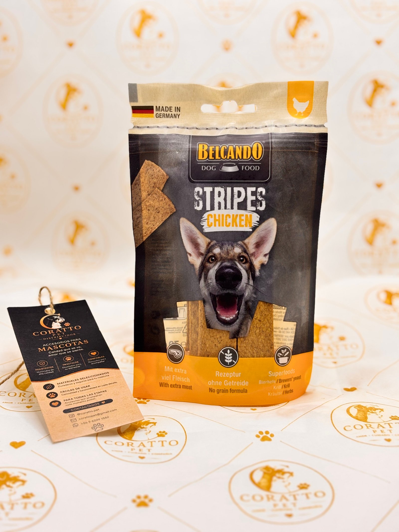 BELCANDO SNACK STRIPES POLLO 70 GRS