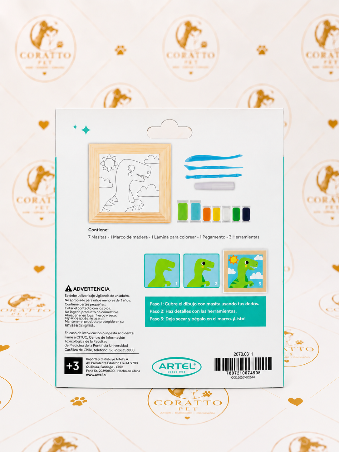 SET PINTA CON MASITAS DINOS