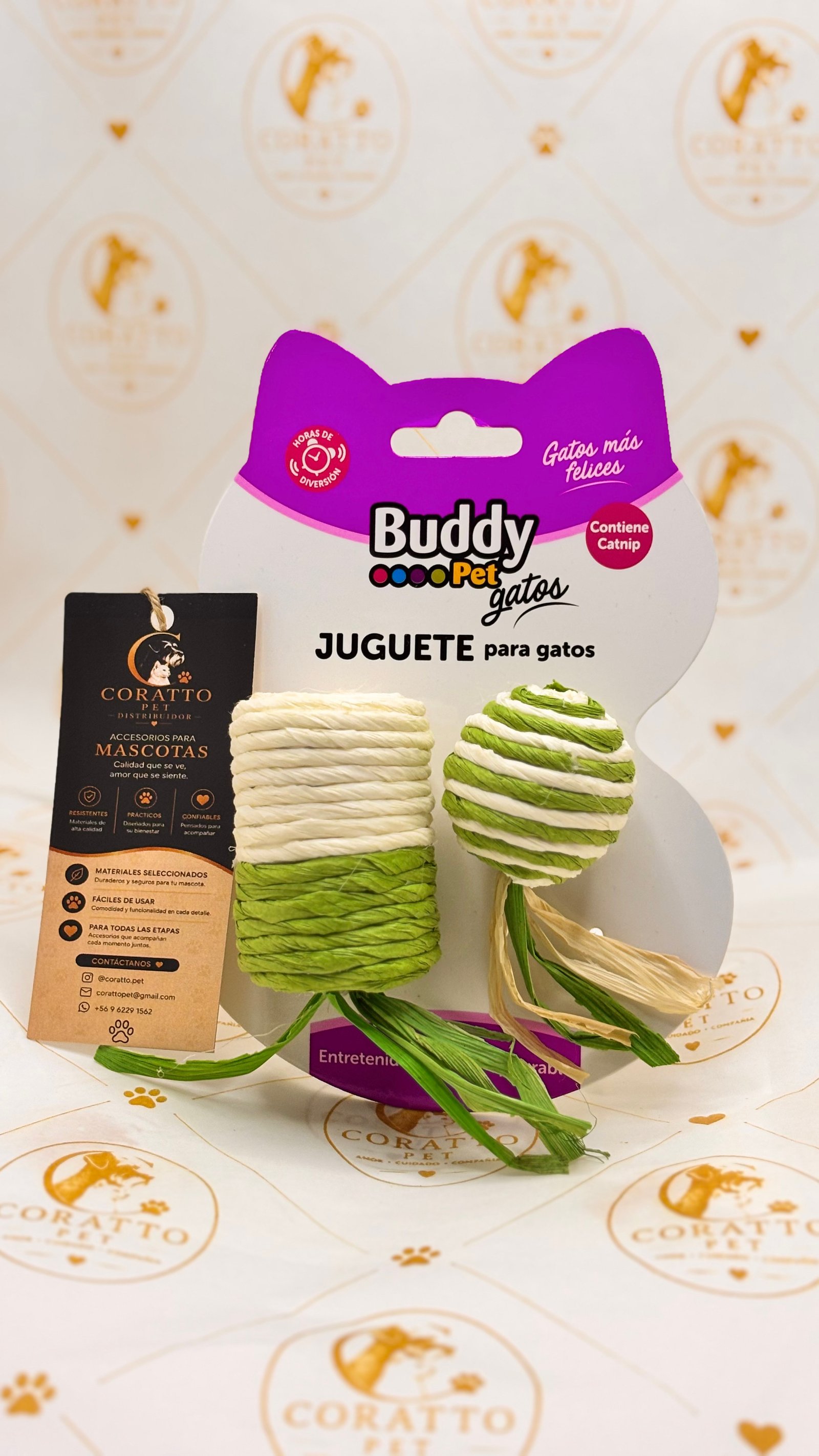 JUGUETE DE SISAL CON PELOTA PARA GATO