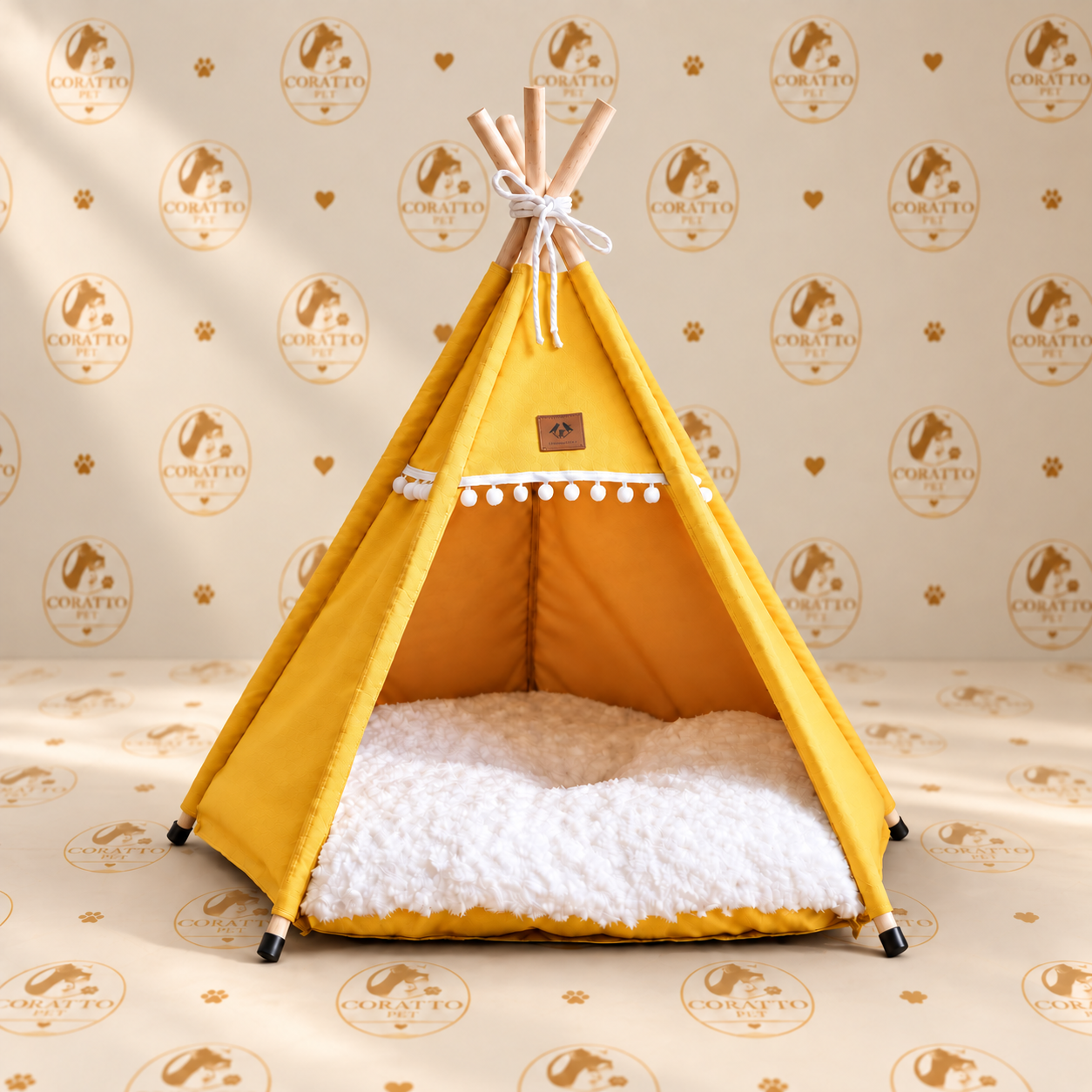 CAMA CARPA TIPI  ESTILO BOHO-NÓRDICO AMARILLO-JENGIBRE