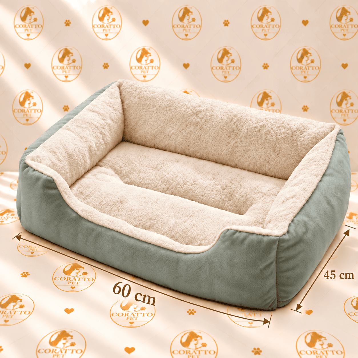 CAMA NIDO CUADRADO COLOR VERDE ESMERALDA