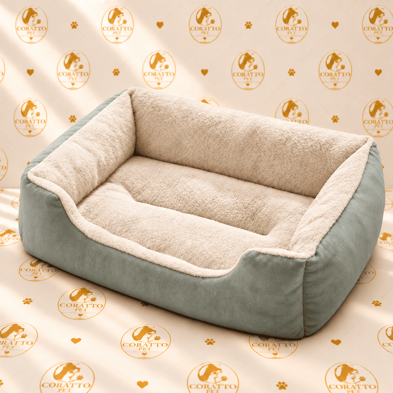 CAMA NIDO CUADRADO COLOR VERDE ESMERALDA