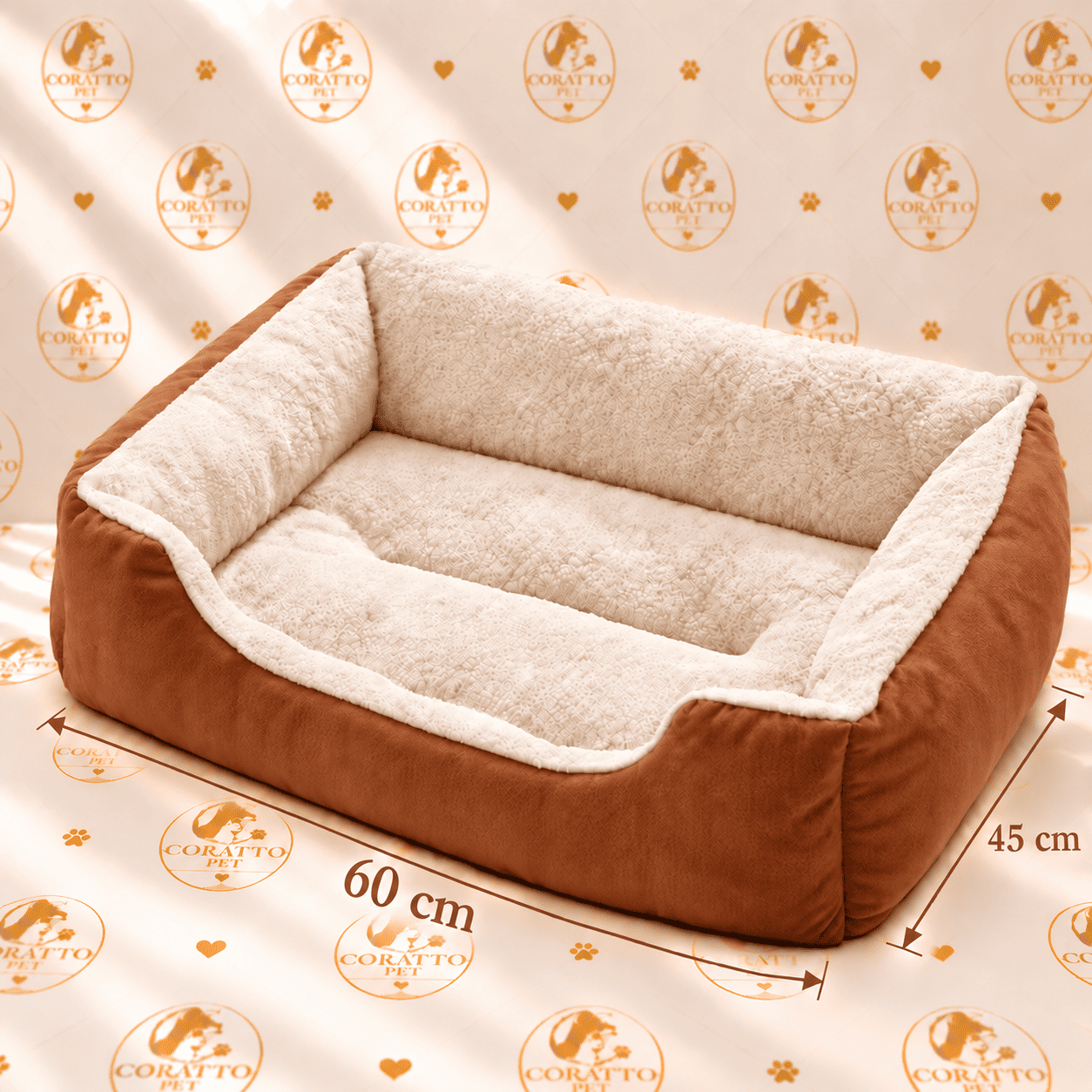 CAMA NIDO CUADRADO COLOR CAFE CLARO