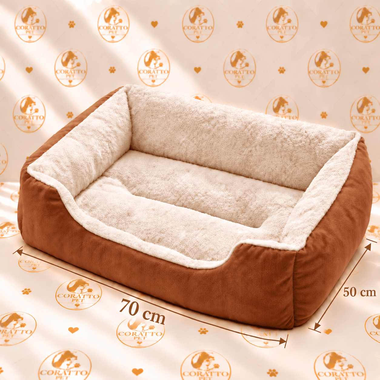 CAMA NIDO CUADRADO COLOR CAFE CLARO