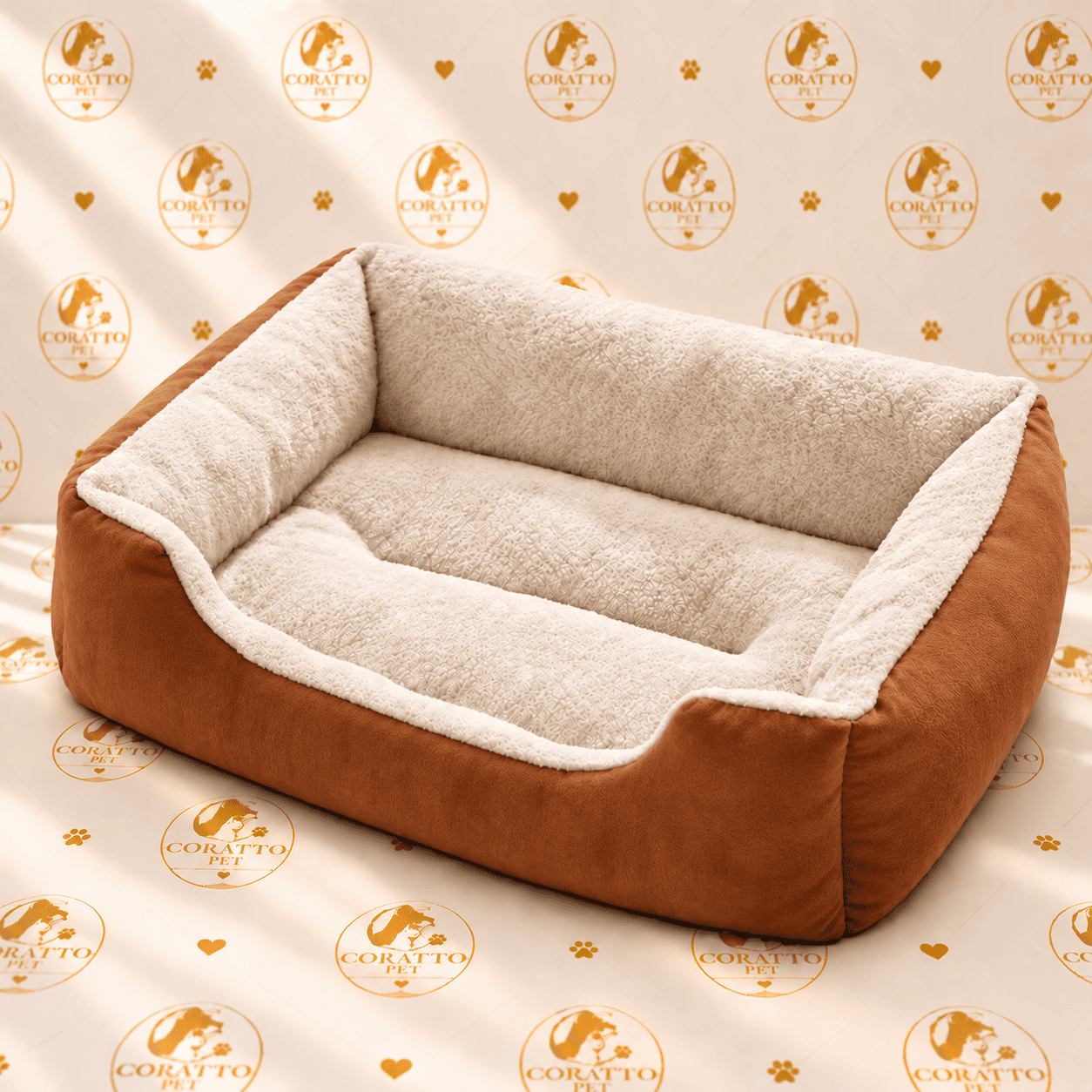 CAMA NIDO CUADRADO COLOR CAFE CLARO
