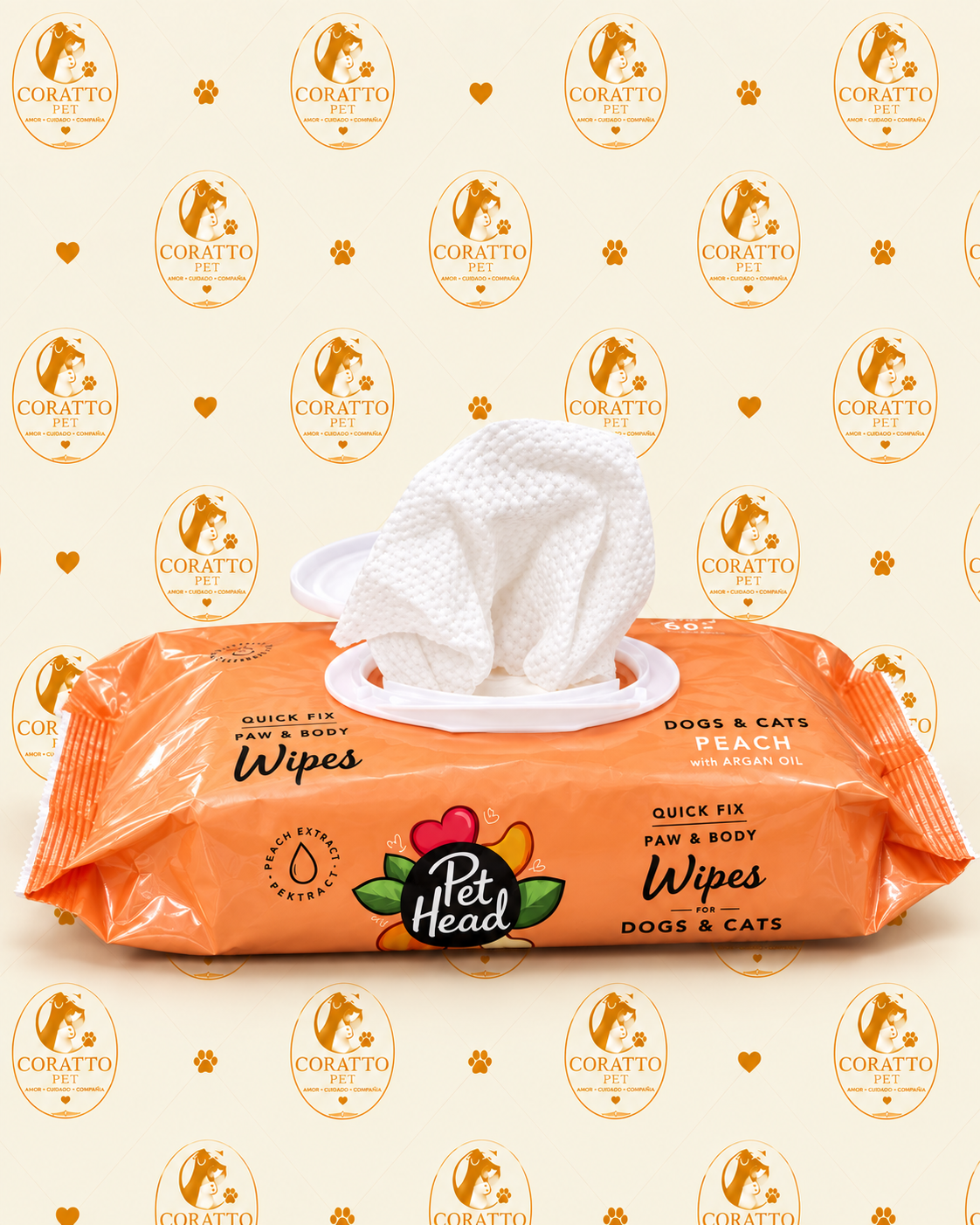 TOALLITAS HÚMEDAS PET HEAD QUICK FIX PAW & BODY WIPES