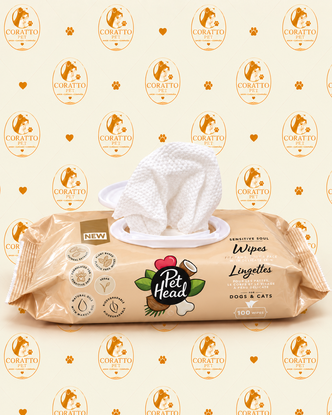 TOALLIAS HÚMEDAS PET HEAD SENSITIVE SOUL WIPES