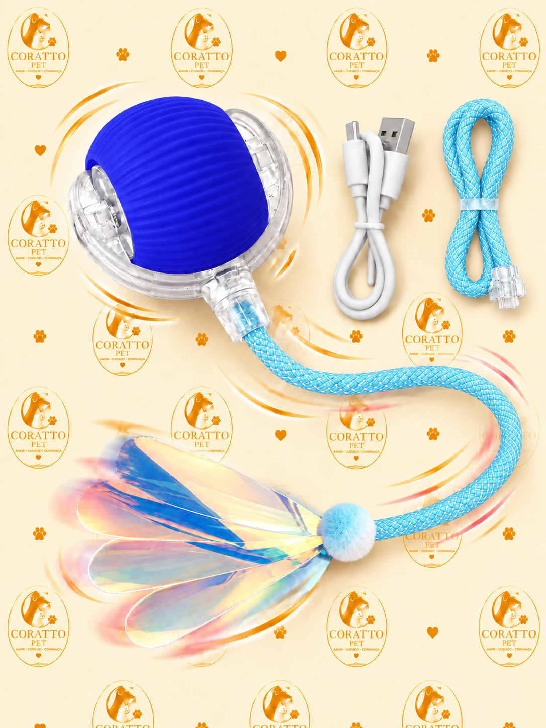 PELOTA INTERACTIVA INTELIGENTE RECARGABLE LIBÉLULA AZUL