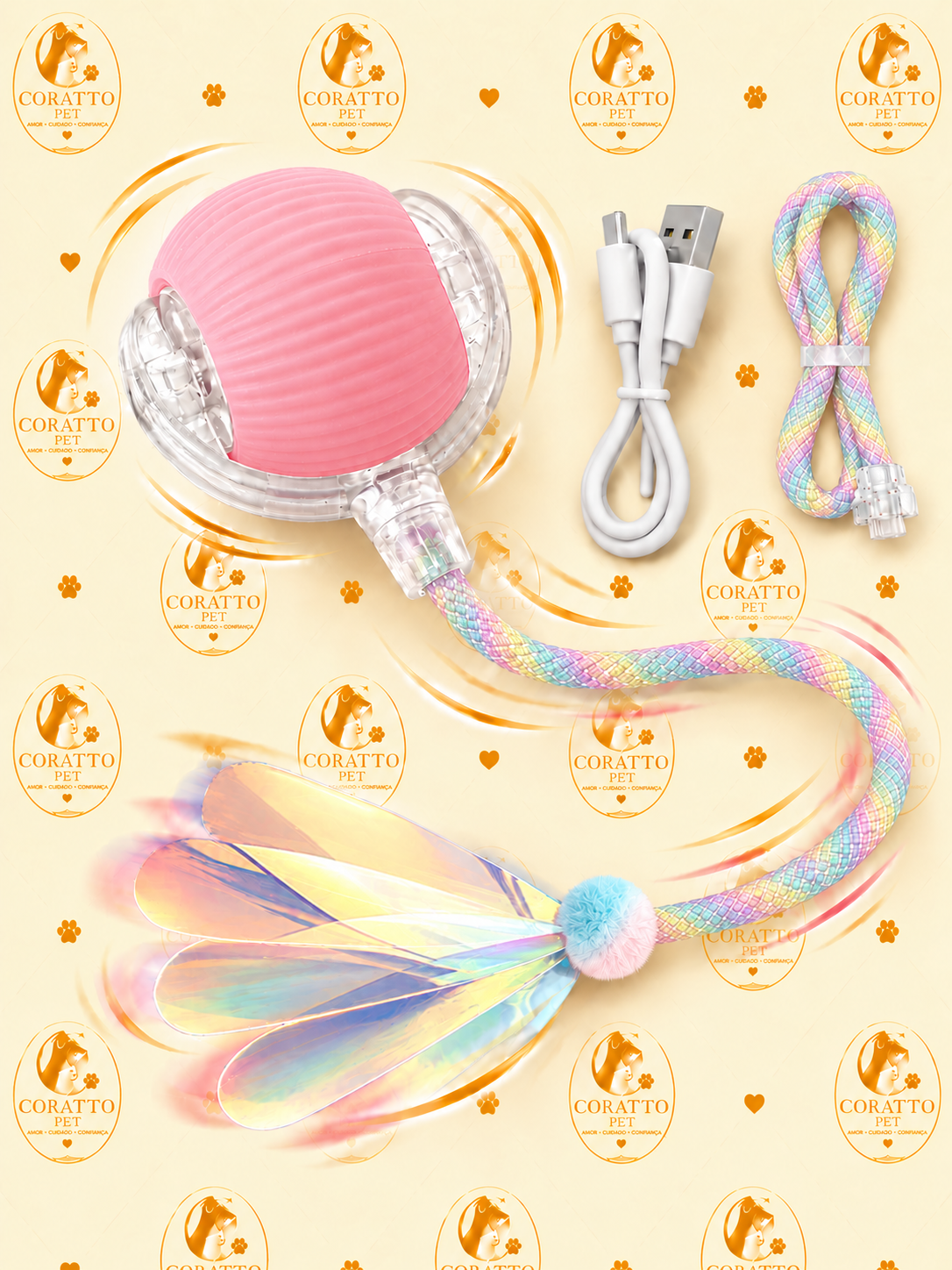 PELOTA INTERACTIVA INTELIGENTE RECARGABLE LIBÉLULA ROSA