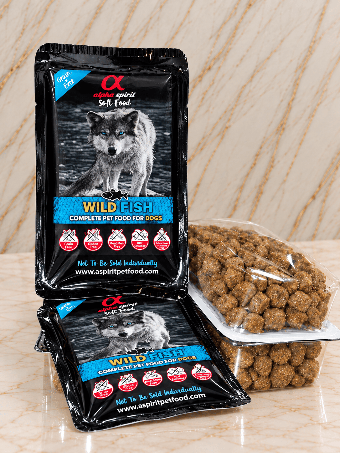 ALPHA SPIRIT SOFT FOOD WILD FISH SEMI HÚMEDO - 9 KG EN 45 BANDEJAS DE 200 GR