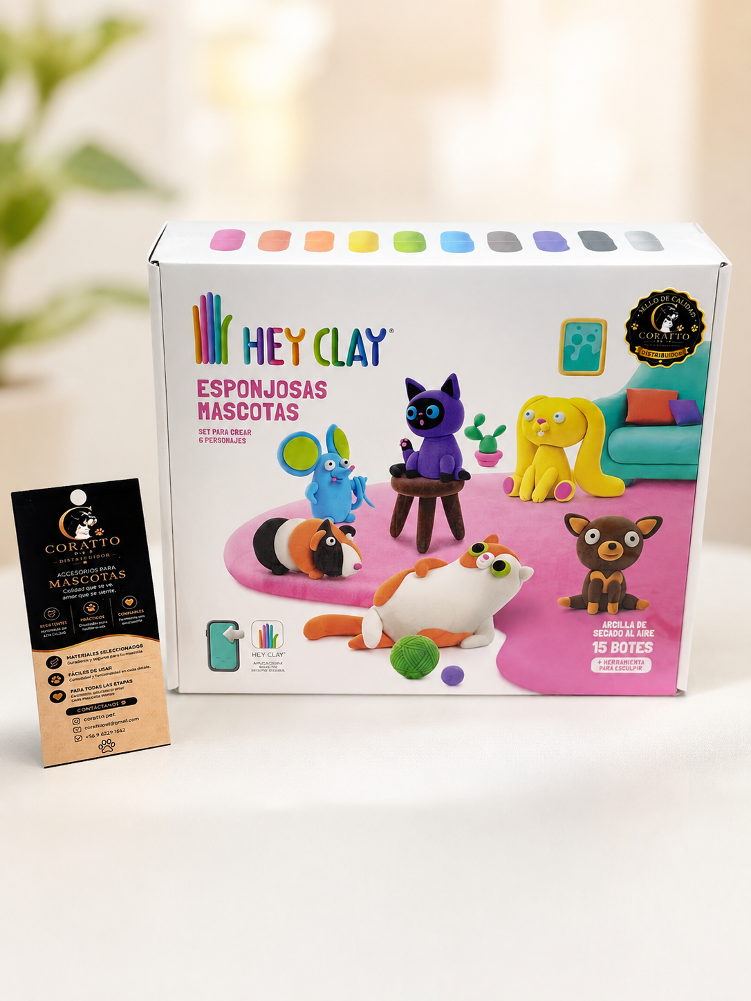 JUGUETE HEY CLAY ESPONJOSAS MASCOTAS (Pack de 15 Botes)